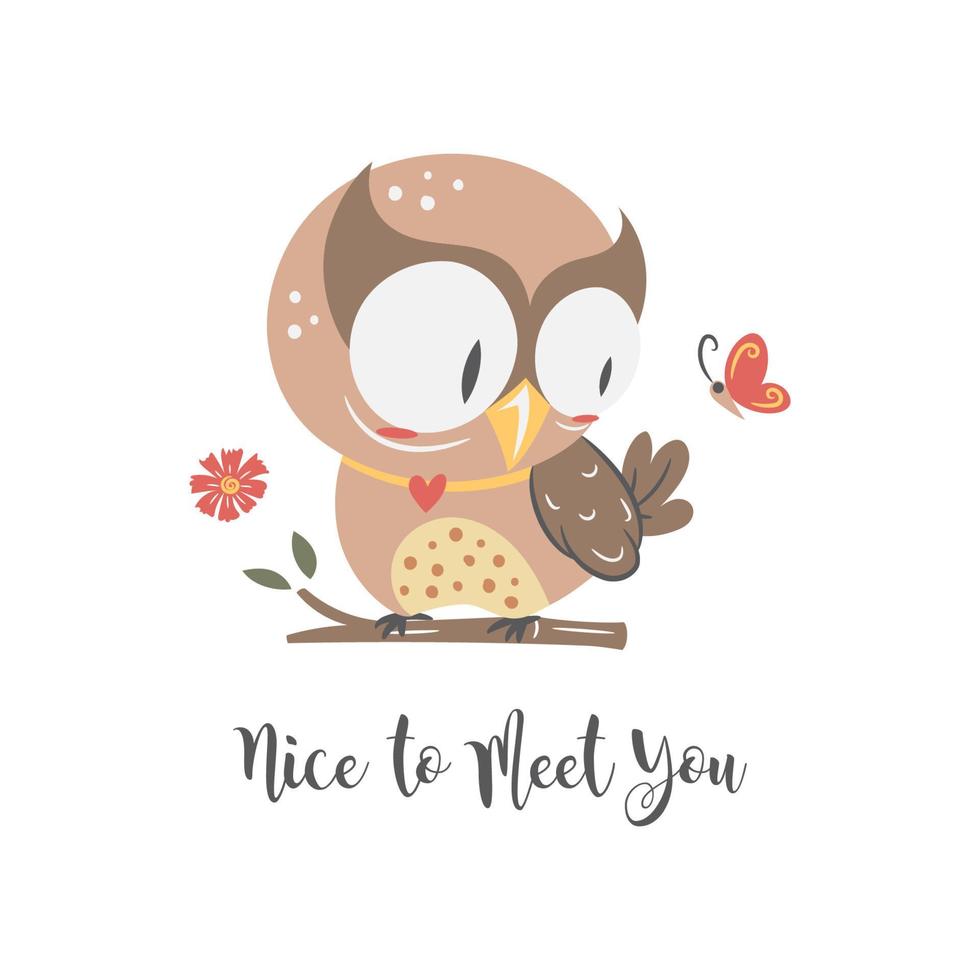 mignon hibou illustration clipart en style cartoon vecteur