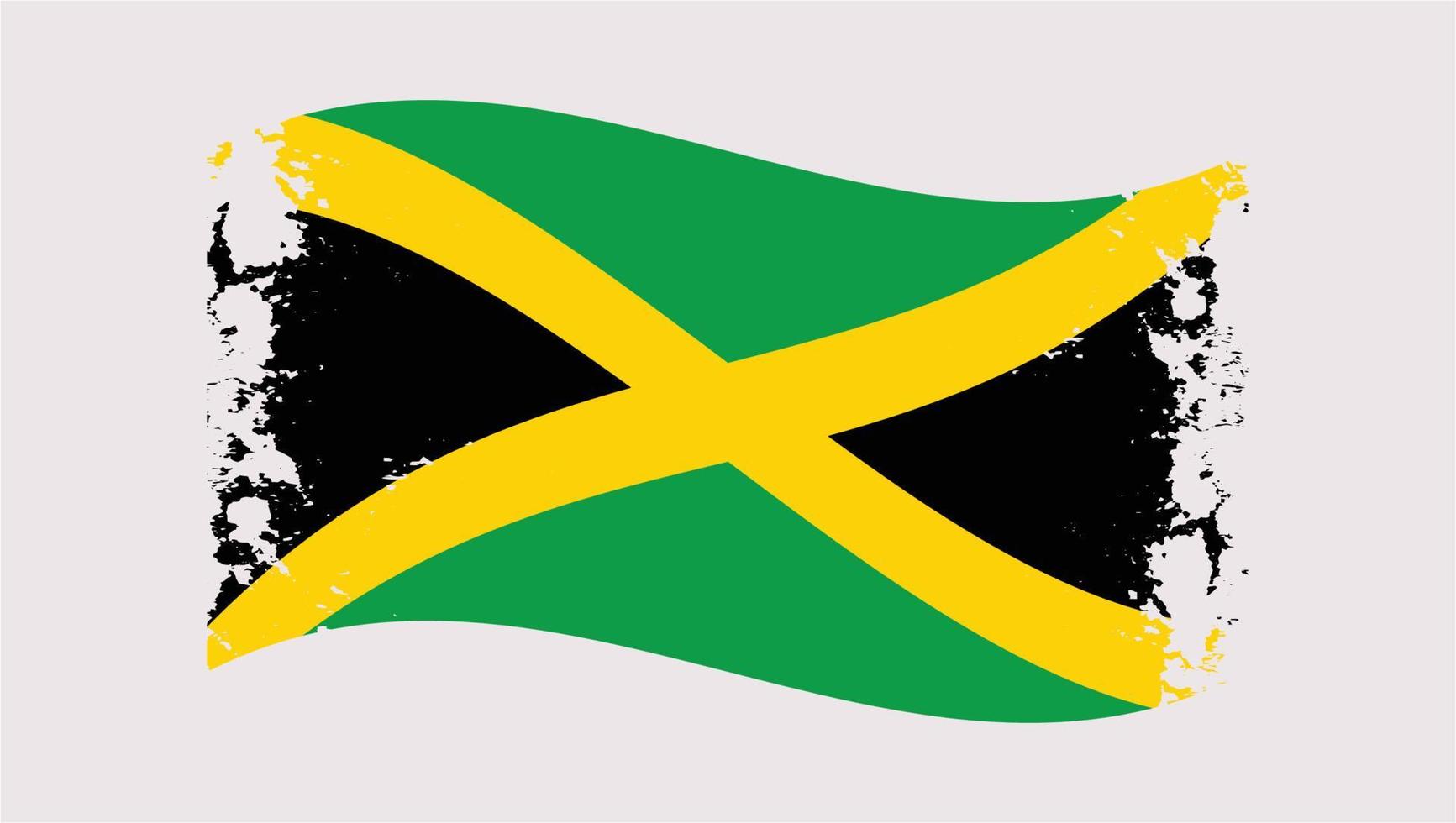 conception de drapeau de brosse grunge ondulé jamaïque vecteur