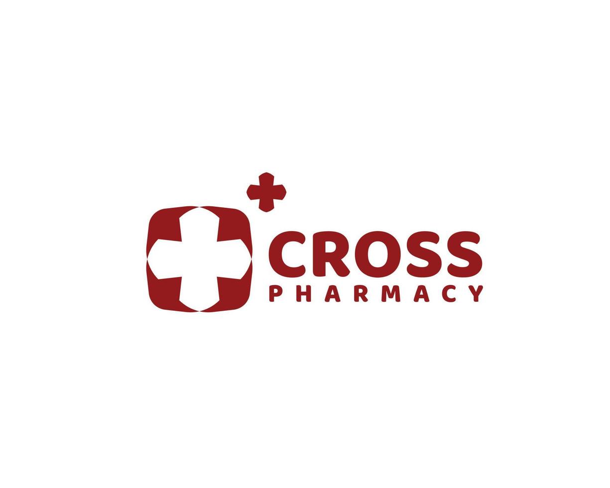 logo de la pharmacie en croix fléchée. logo de l'hôpital médical. illustration vectorielle vecteur