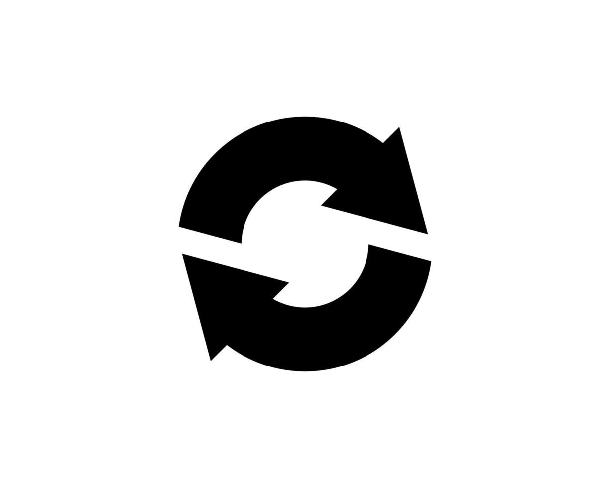 rafraîchir, recharger isolé plat web mobile icône vecteur signe symbole bouton élément silhouette
