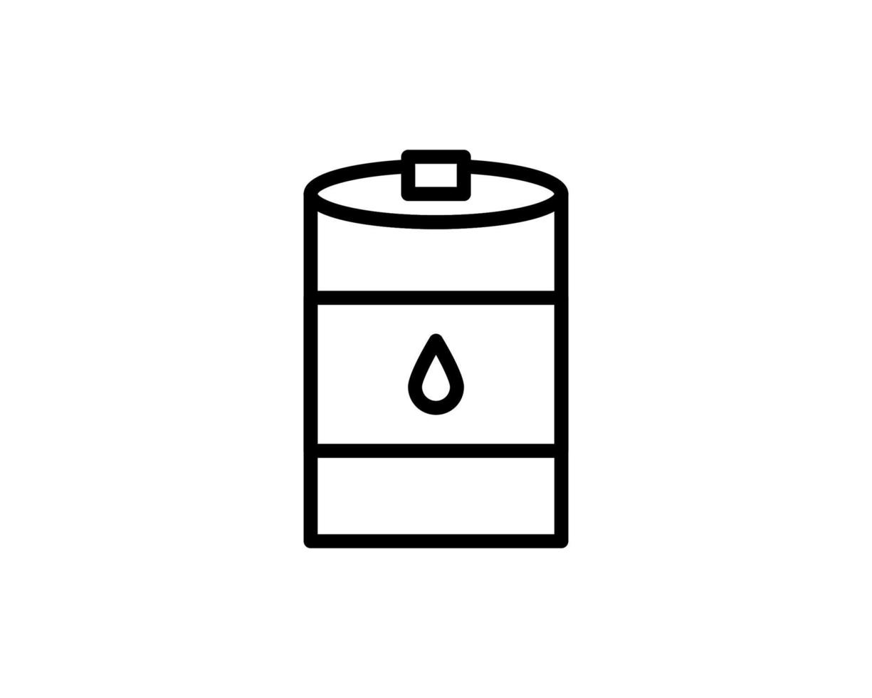 baril de pétrole, fût et goutte d'huile, icône de fine ligne d'essence, concept de l'industrie pétrolière, signe de vecteur de carburant sur fond blanc, icône de style de contour pour le concept mobile et la conception web. graphiques vectoriels.