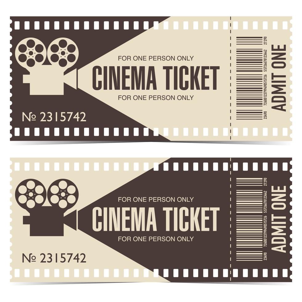 billet de cinéma sous forme de bande de film. vecteur