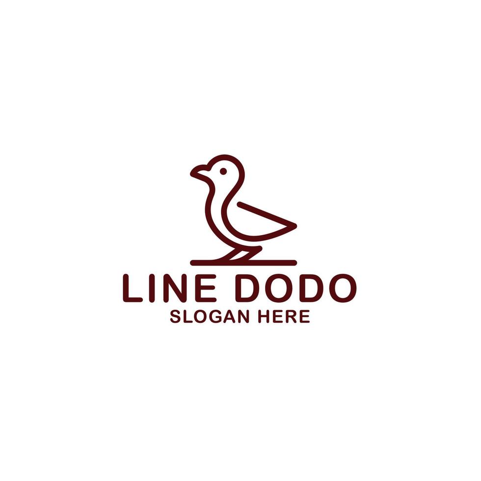 contour oiseau dodo. illustration vectorielle de canard logo vecteur