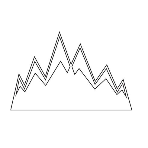 Signe de l&#39;icône de la montagne vecteur