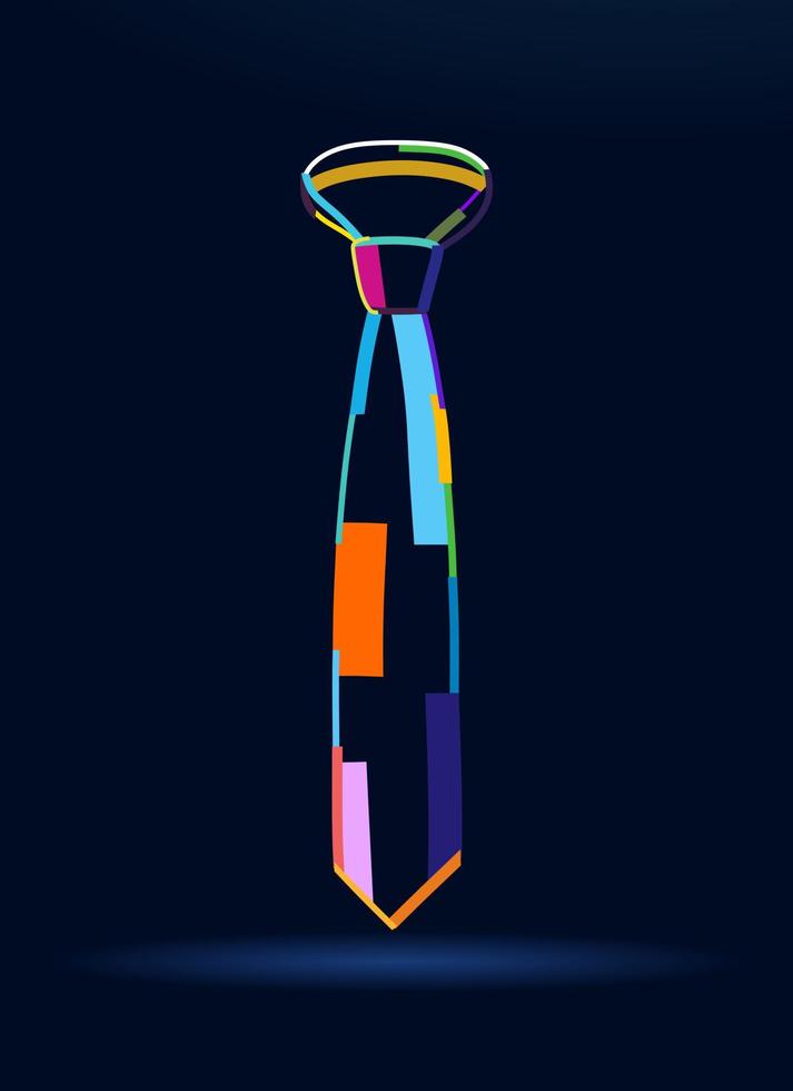 cravate abstraite, cravate de peintures multicolores. dessin coloré. illustration vectorielle de peintures vecteur