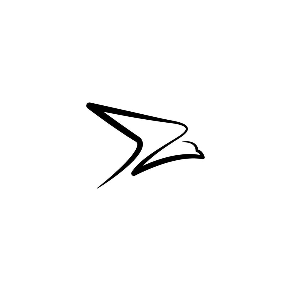 contour abstrait création de logo aigle volant. logo de contour de silhouette d'aigle vecteur