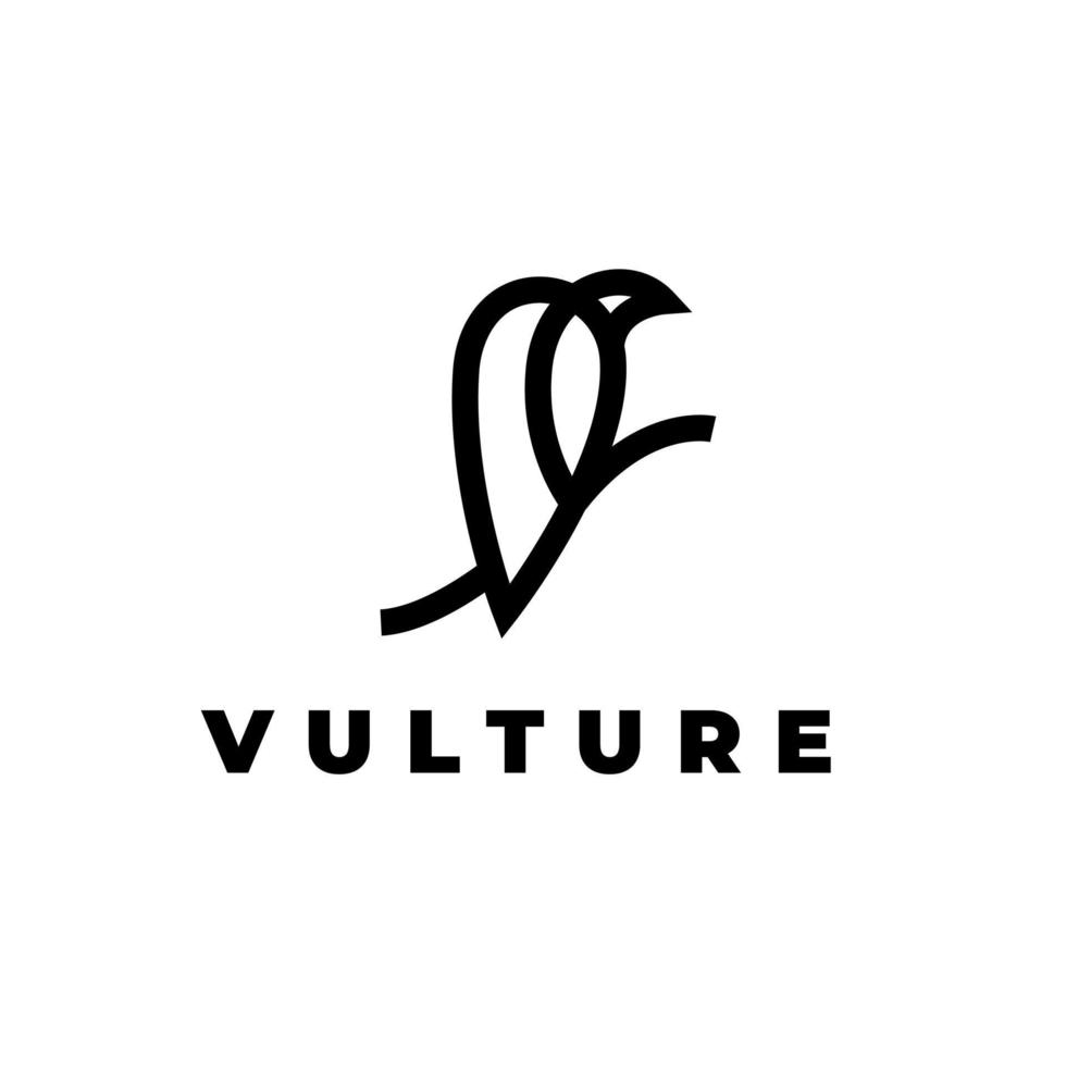 contour de la conception du logo du vautour. modèle de conception de logo silhouette vautour vecteur