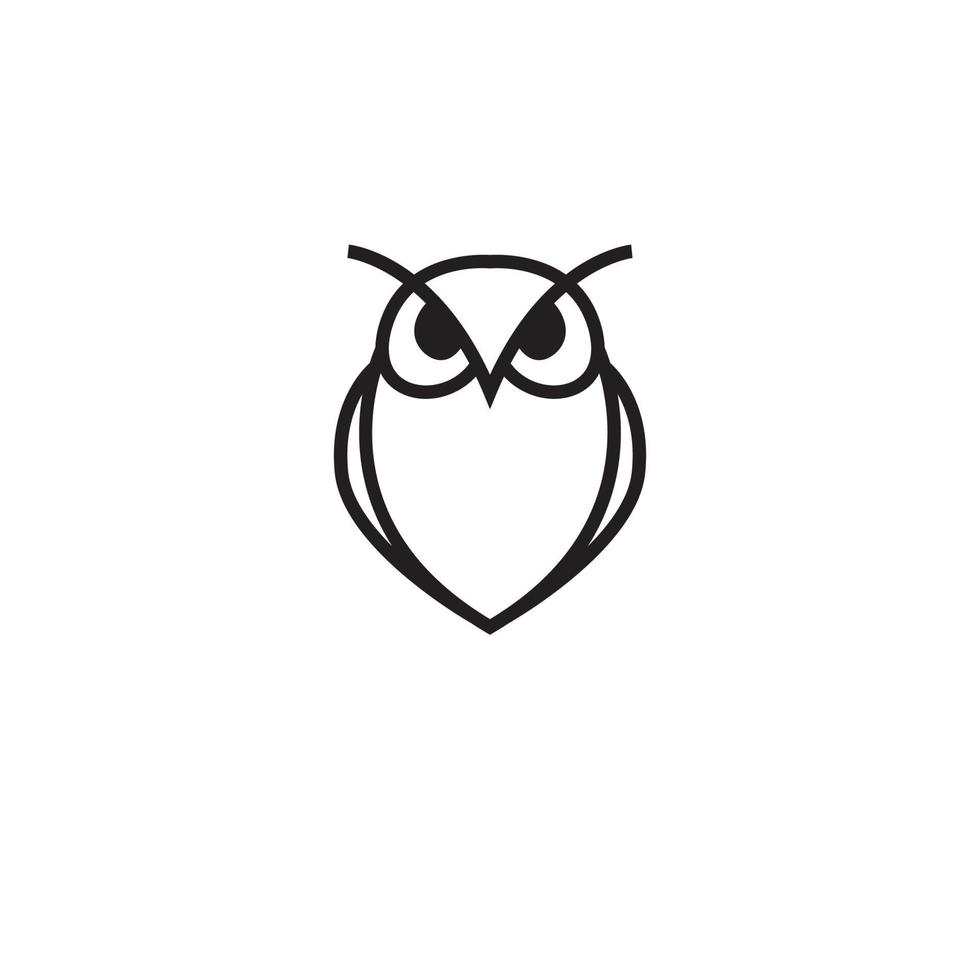 création de logo de ligne mignon petit hibou, illustration d'icône de symbole graphique vectoriel idée créative