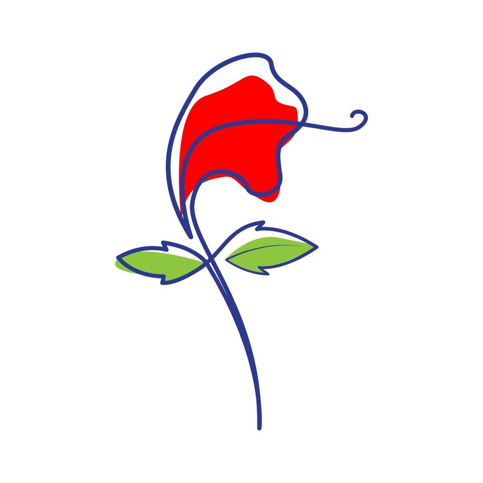 calla lily fleur lignes rouges abstrait logo design vecteur icône symbole graphique illustration