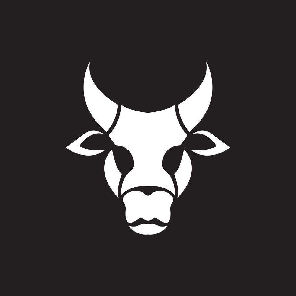 création de logo de peur de vache isolée à tête blanche, illustration d'icône de symbole graphique vectoriel idée créative