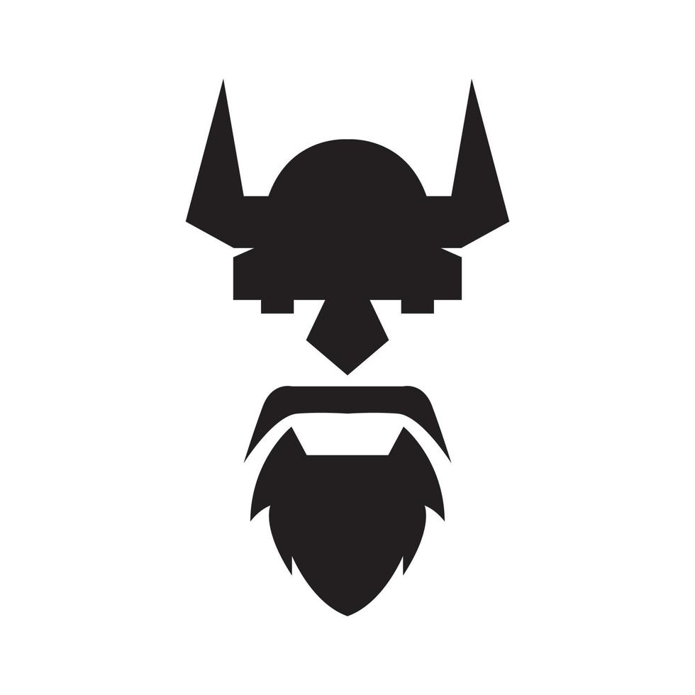 création de logo viking visage minimaliste noir, illustration d'icône de symbole graphique vectoriel idée créative