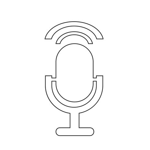 Signe de l&#39;icône du microphone vecteur
