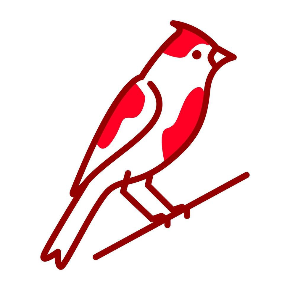 résumé, coloré, oiseau, lignes, cardinal, logo, symbole, vecteur, icône, illustration, conception graphique vecteur