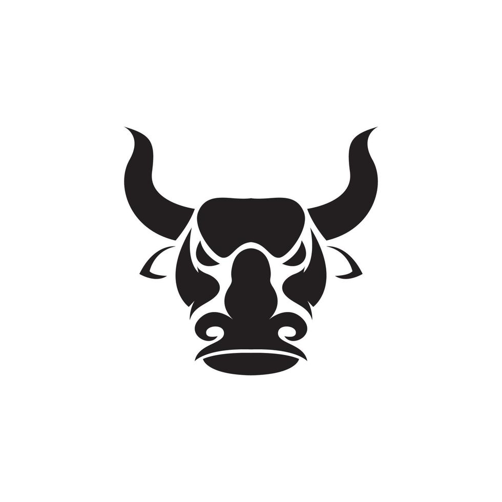 tête de peur noire création de logo de vache ou de buffle, illustration d'icône de symbole graphique vectoriel idée créative