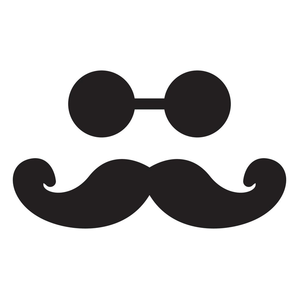 cool moustache avec lunettes rondes logo symbole vecteur icône illustration graphisme