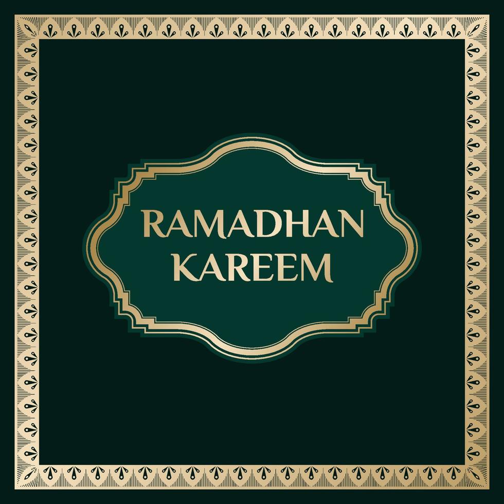 salutation de ramadan kareem, salutation de cadre d'illustration carrée de fond de poste d'alimentation vecteur