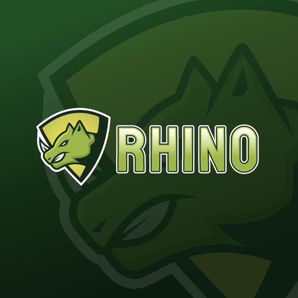 logo de jeu esport mascotte rhinocéros vecteur