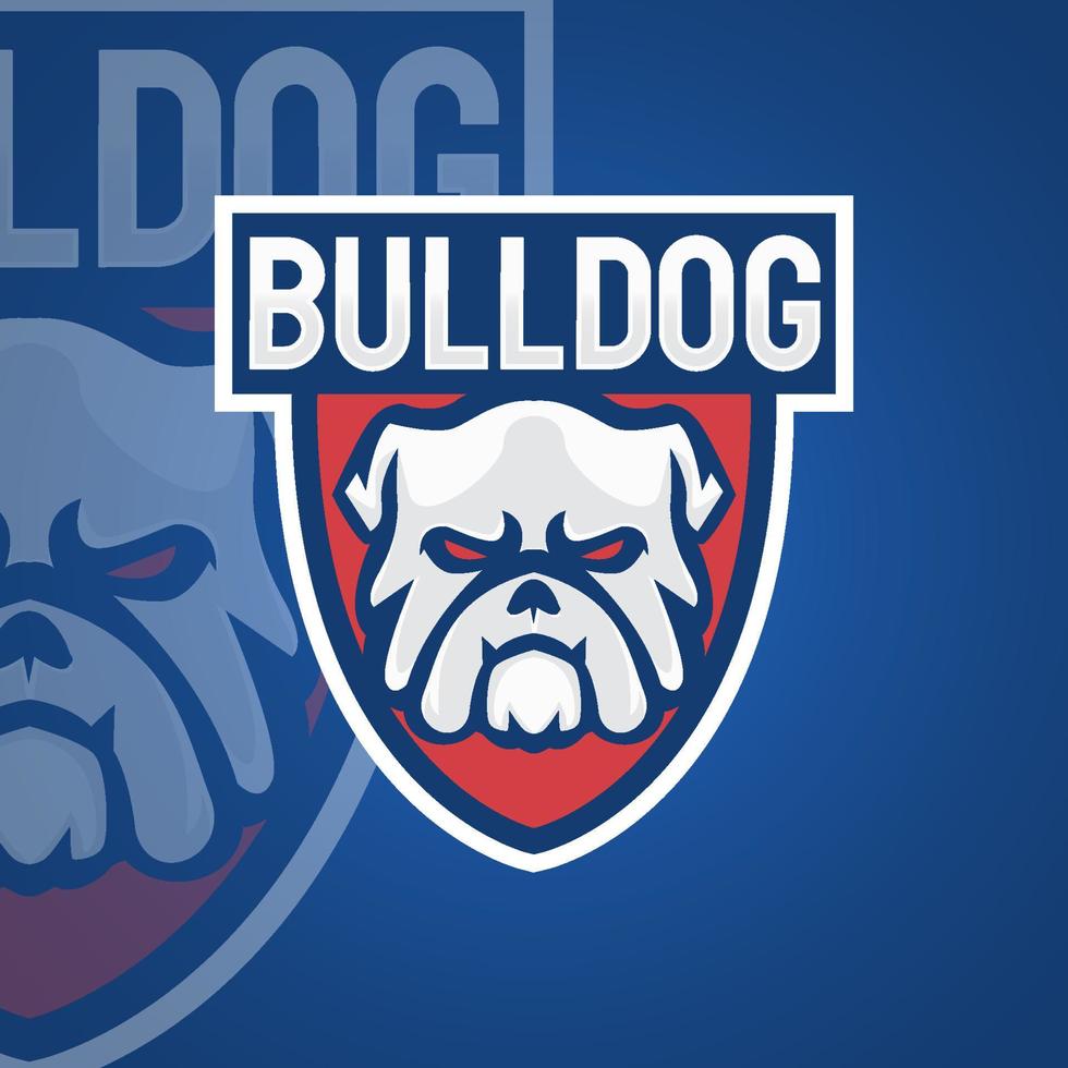 logo de jeu esport mascotte bouledogue vecteur