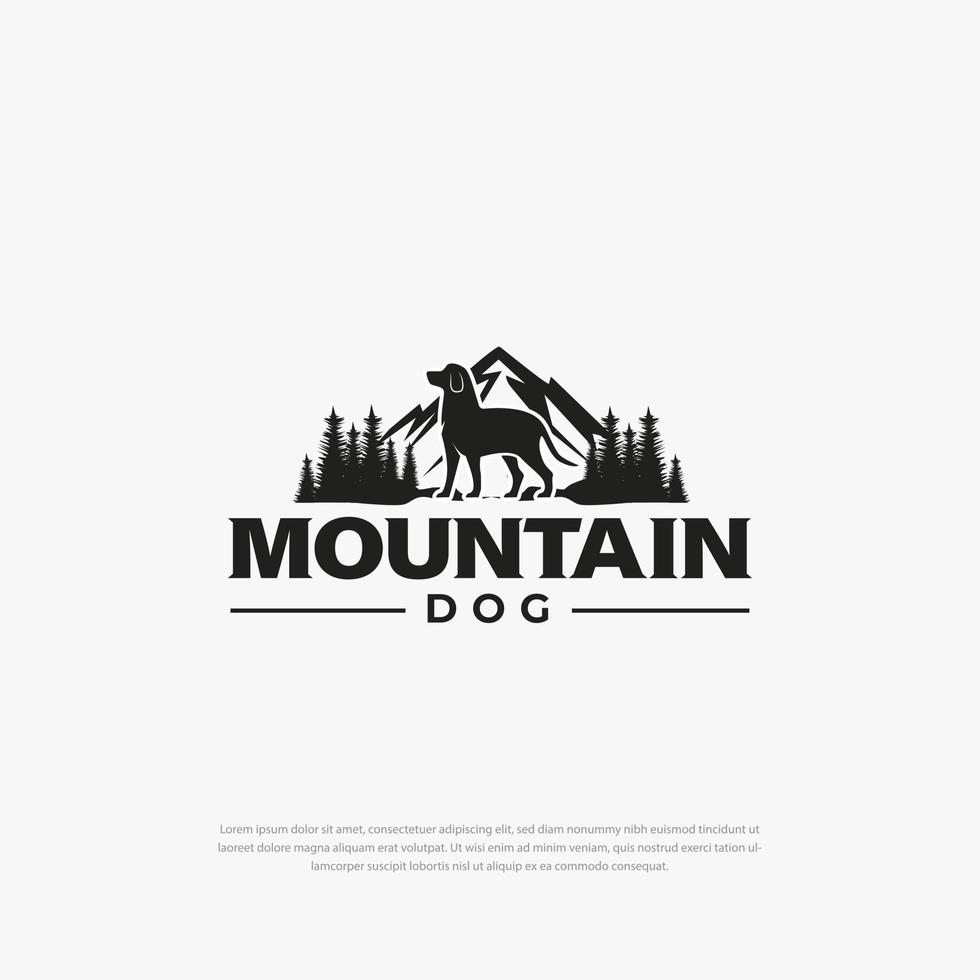 logo de chien de montagne, inspiration de conception créative de vallée, modèle de conception de vecteur