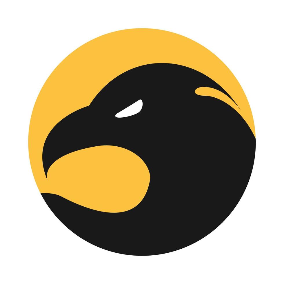 tête d'aigle d'oiseau avec illustration graphique de symbole d'icône de vecteur de conception de logo de coucher du soleil