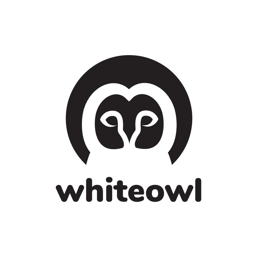 chouette effraie blanche visage logo design vecteur symbole graphique icône illustration idée créative