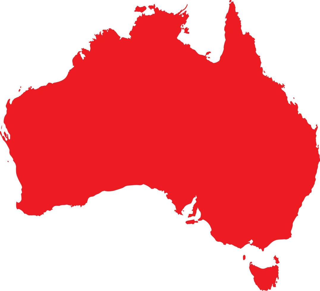 carte muette de l'australie de couleur rouge. carte politique australienne. illustration vectorielle vecteur