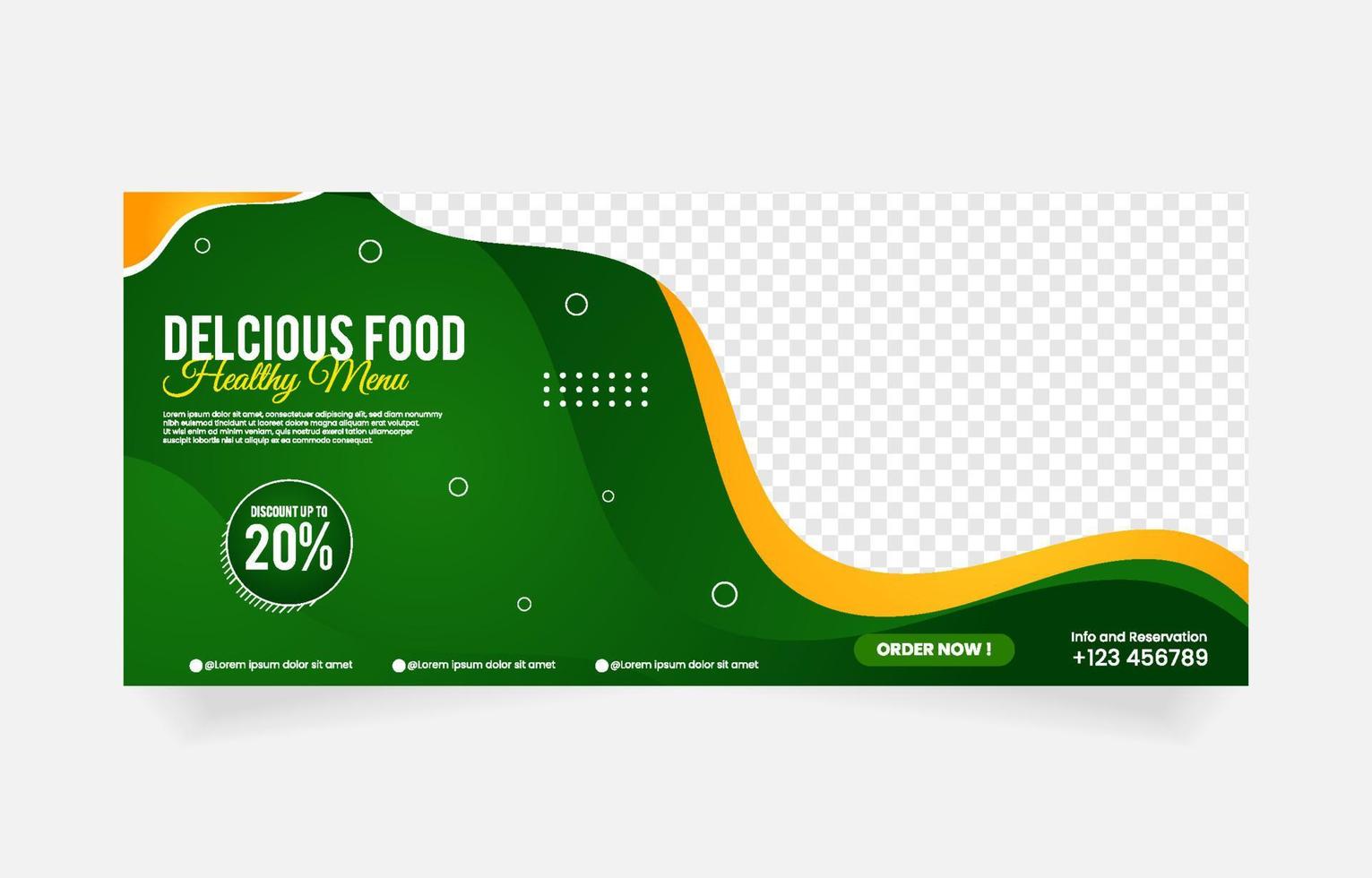 modèle de bannière de restaurant alimentaire vecteur