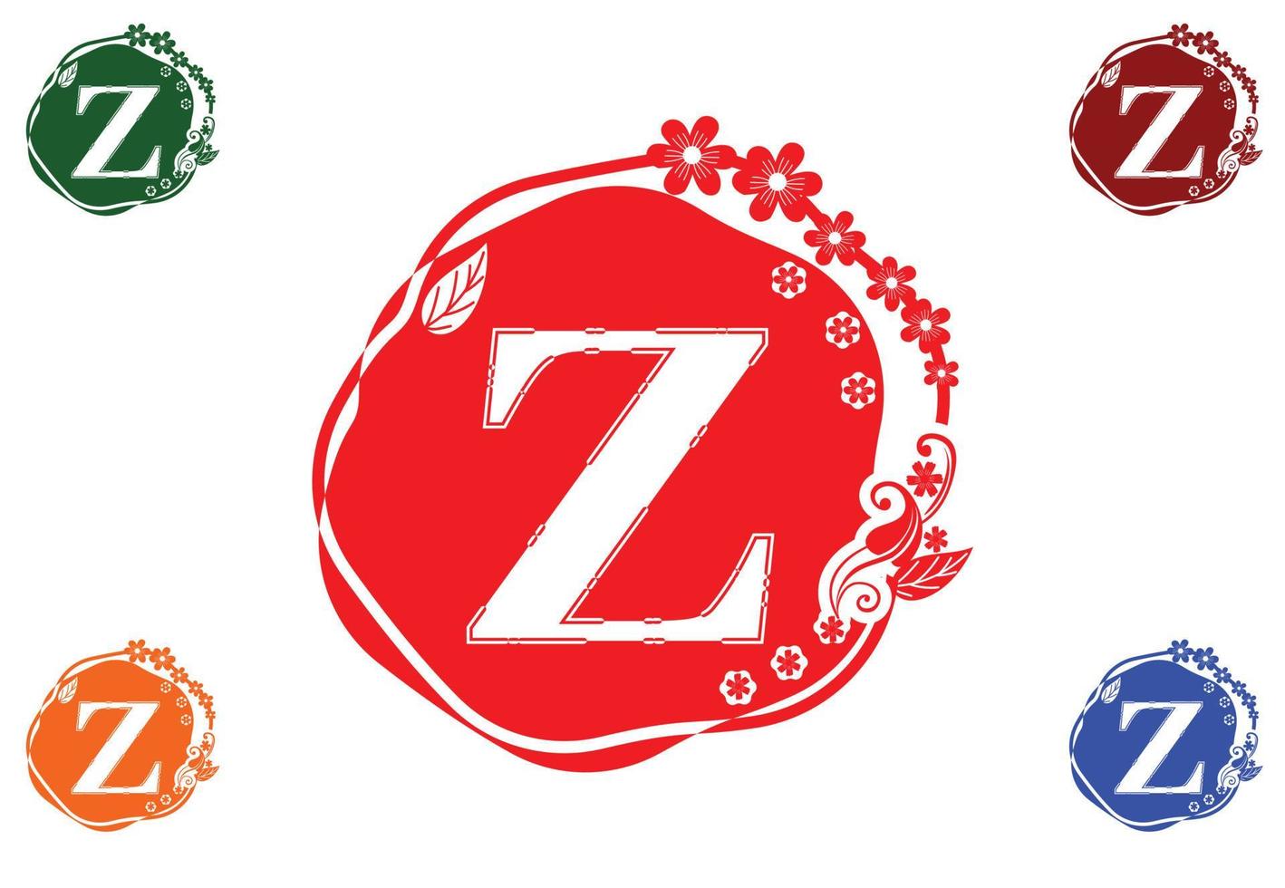 lettre z avec logo de fleur et modèle de conception graphique d'icône vecteur