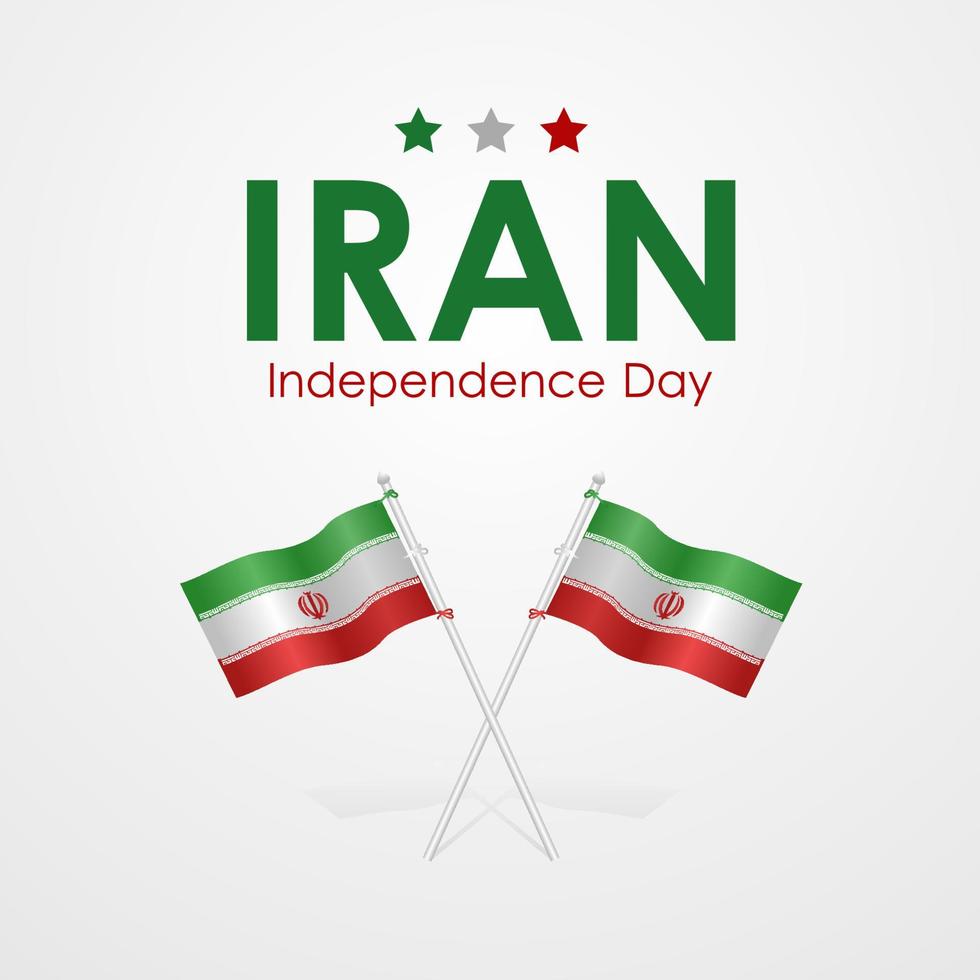 illustration vectorielle de la fête de l'indépendance de l'iran avec une combinaison de couleurs vert-blanc-rouge et gris vecteur