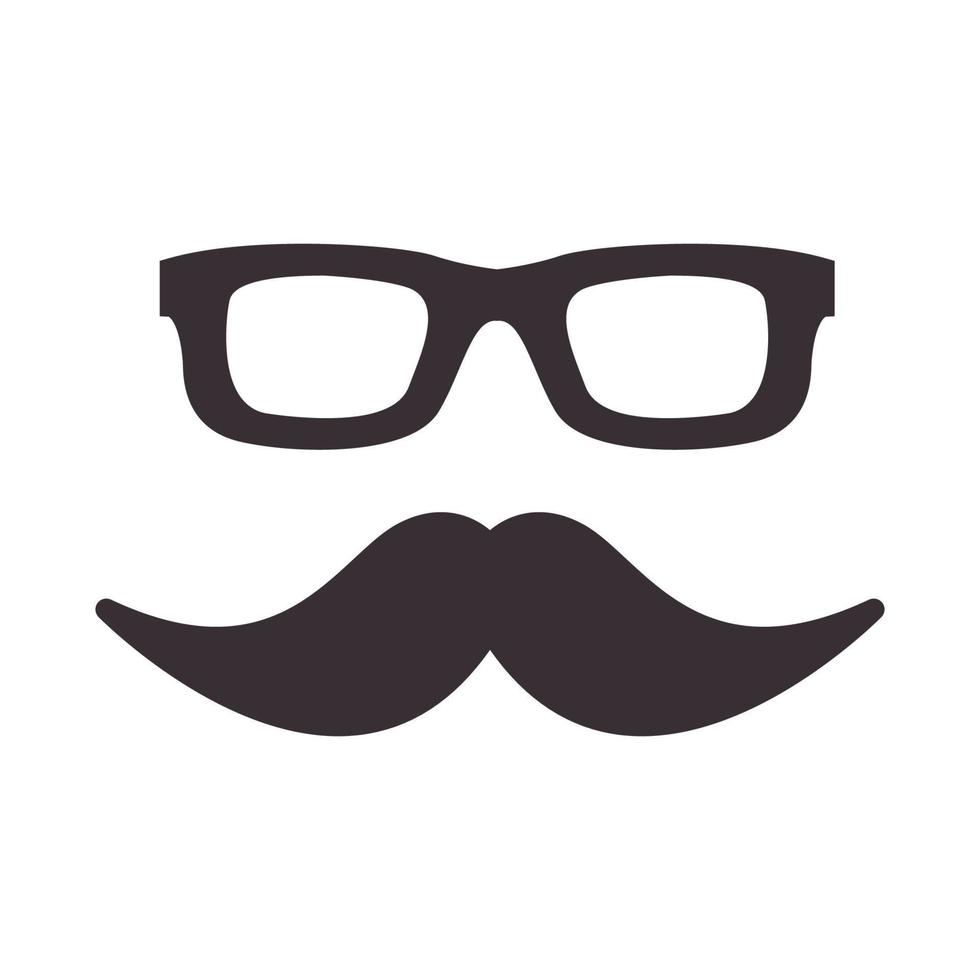 tête vintage homme avec lunettes de soleil barbe logo symbole vecteur icône illustration graphisme