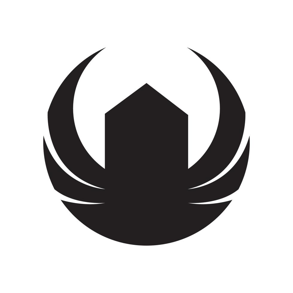 forme de maison avec création de logo d'ailes, illustration d'icône de symbole graphique vectoriel idée créative