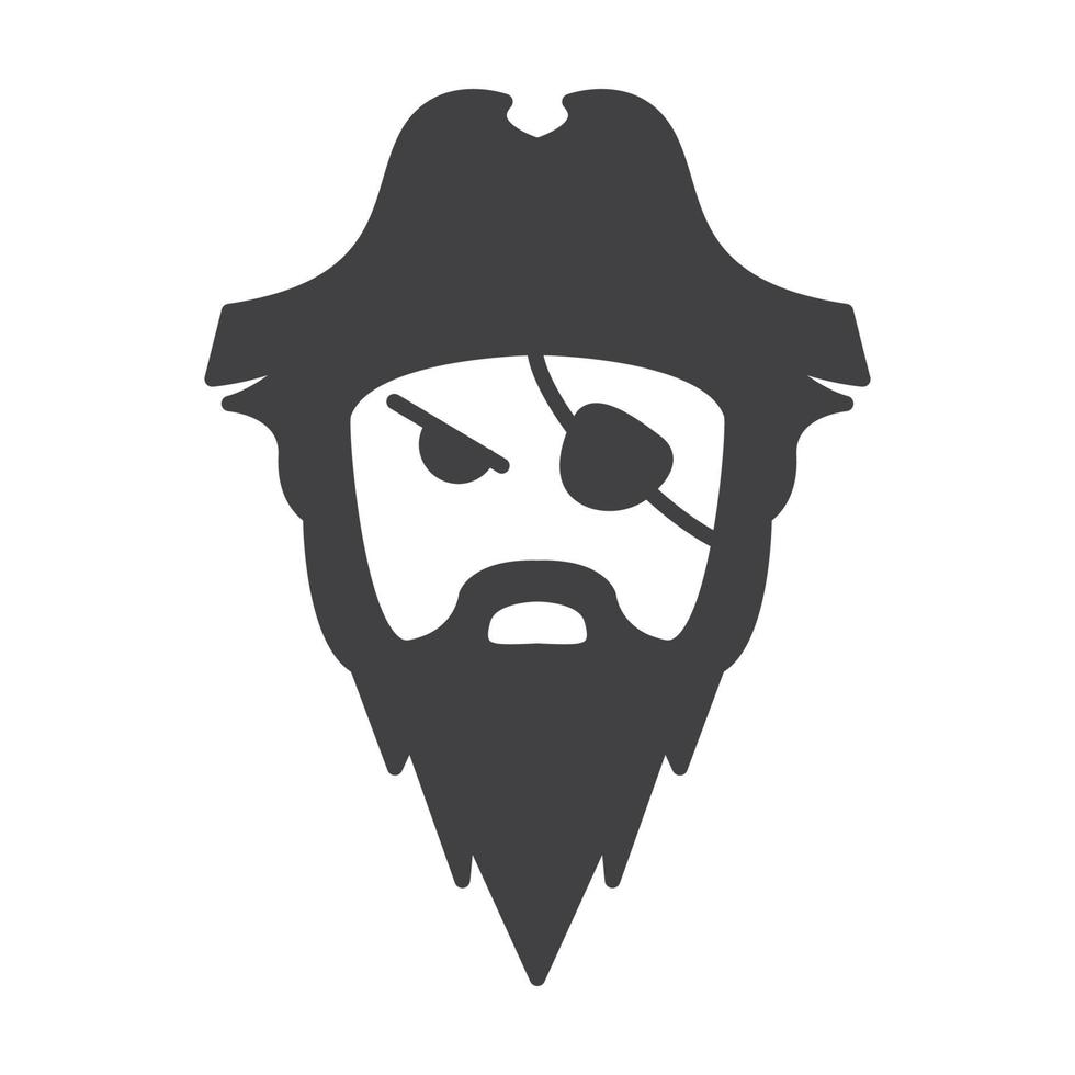 pirates mignons avec barbe logo vintage symbole vecteur icône illustration graphisme