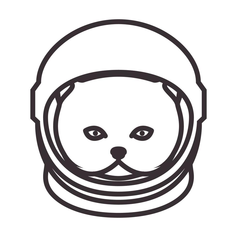 tête chien astronaute logo symbole vecteur icône illustration graphisme