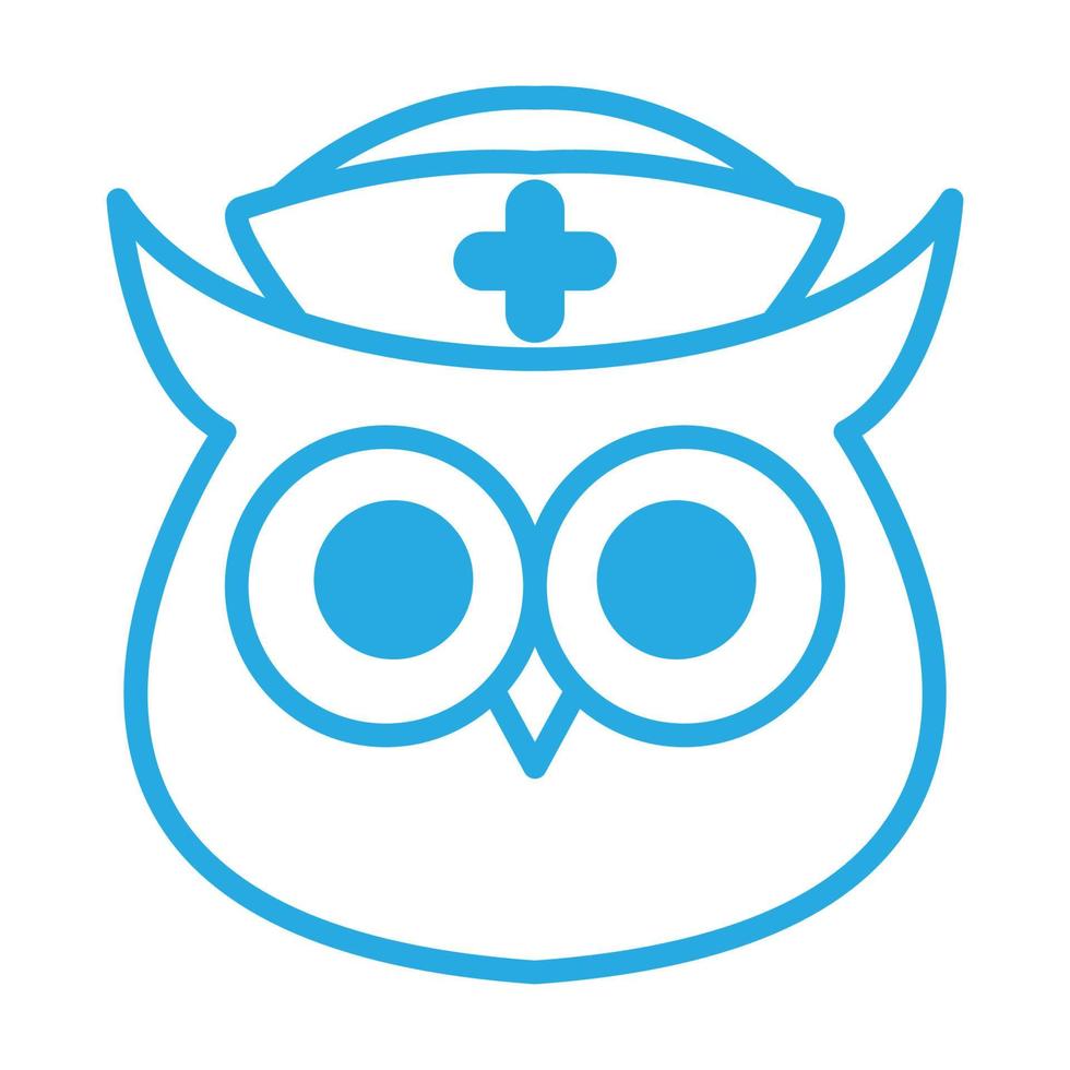 mignon hibou infirmière soins de santé logo symbole vecteur icône illustration graphisme
