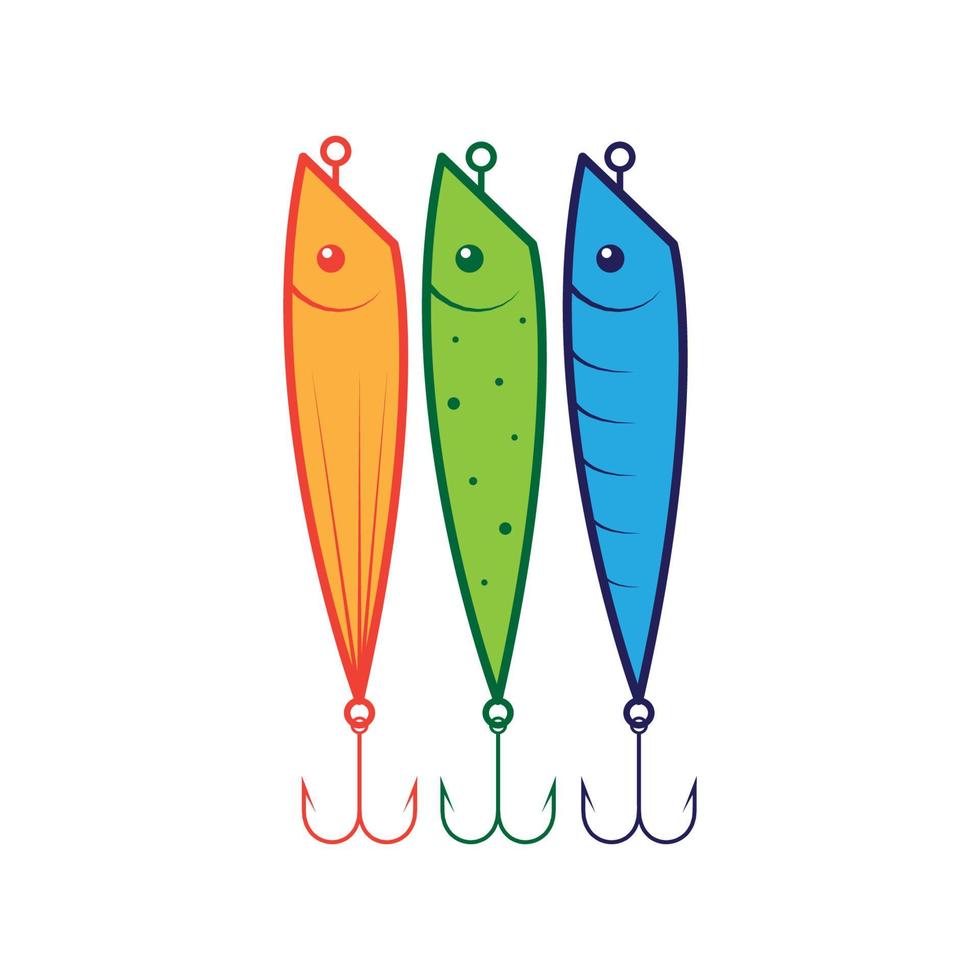 appâts de pêche colorés abstraits logo symbole icône vecteur illustration de conception graphique