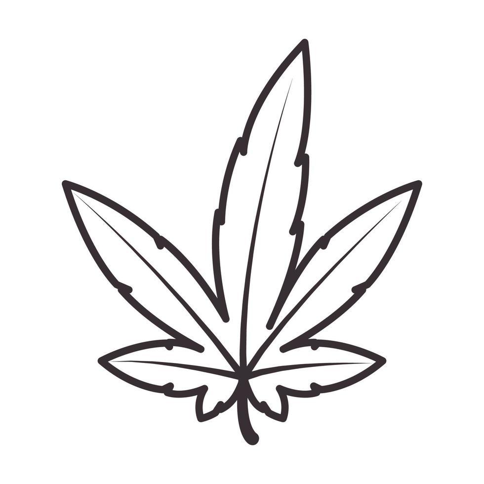 feuille de cannabis simple hipster logo symbole vecteur icône illustration graphisme