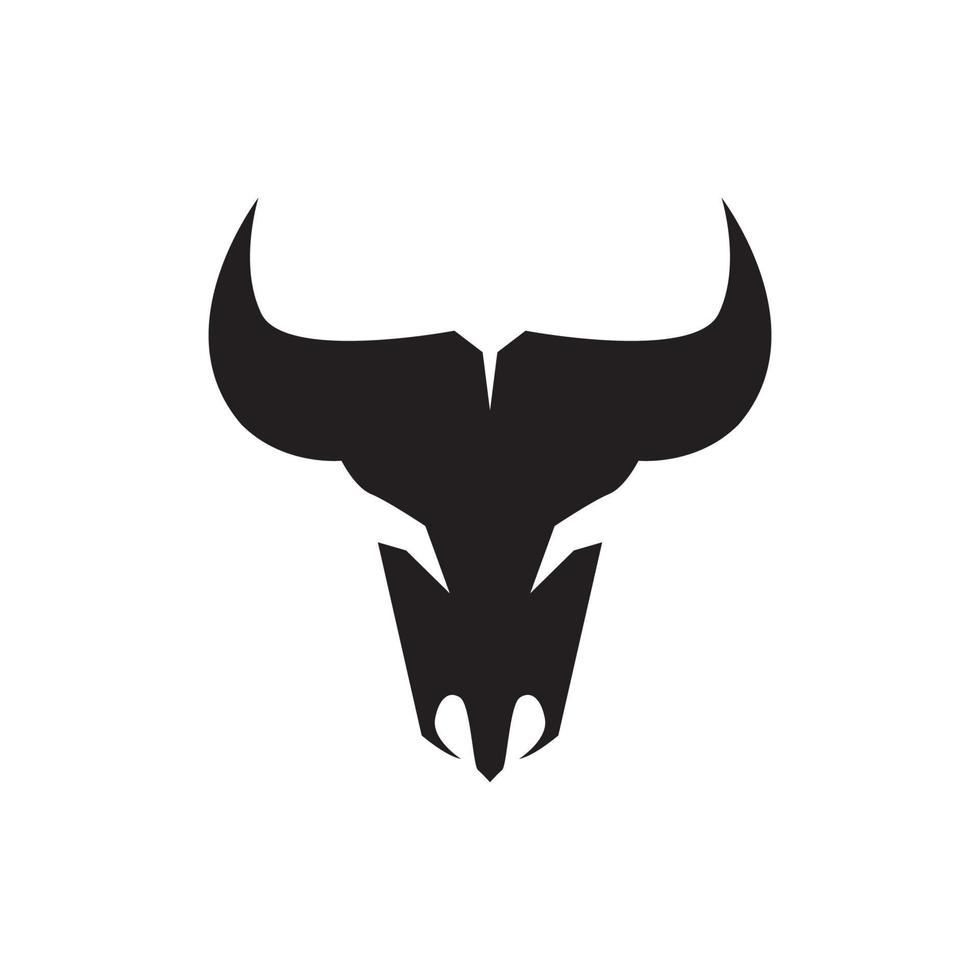 création de logo en forme de vache crâne noir isolé, illustration d'icône de symbole graphique vectoriel idée créative