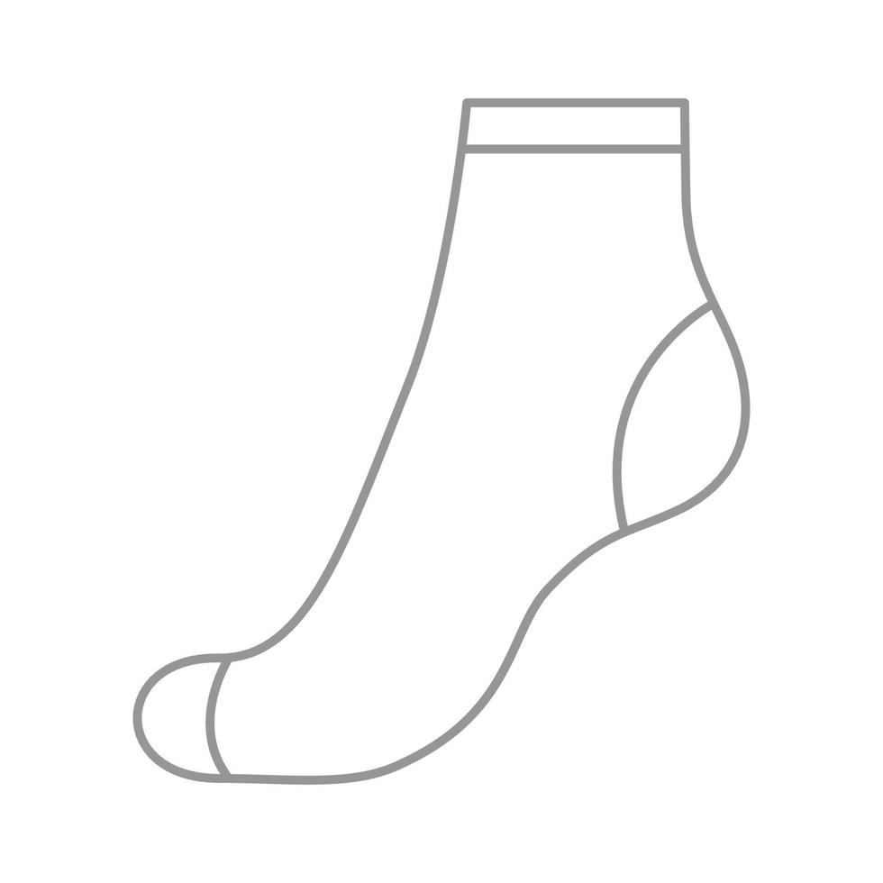 chaussette pour femme, modèle de contour. sport et chaussette régulière. vue latérale des vêtements de maquette technique. illustration de contour vectoriel