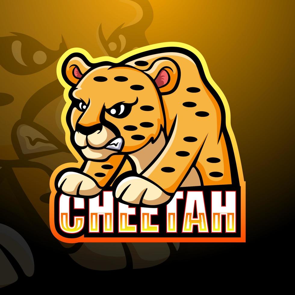 création de logo esport mascotte guépard vecteur