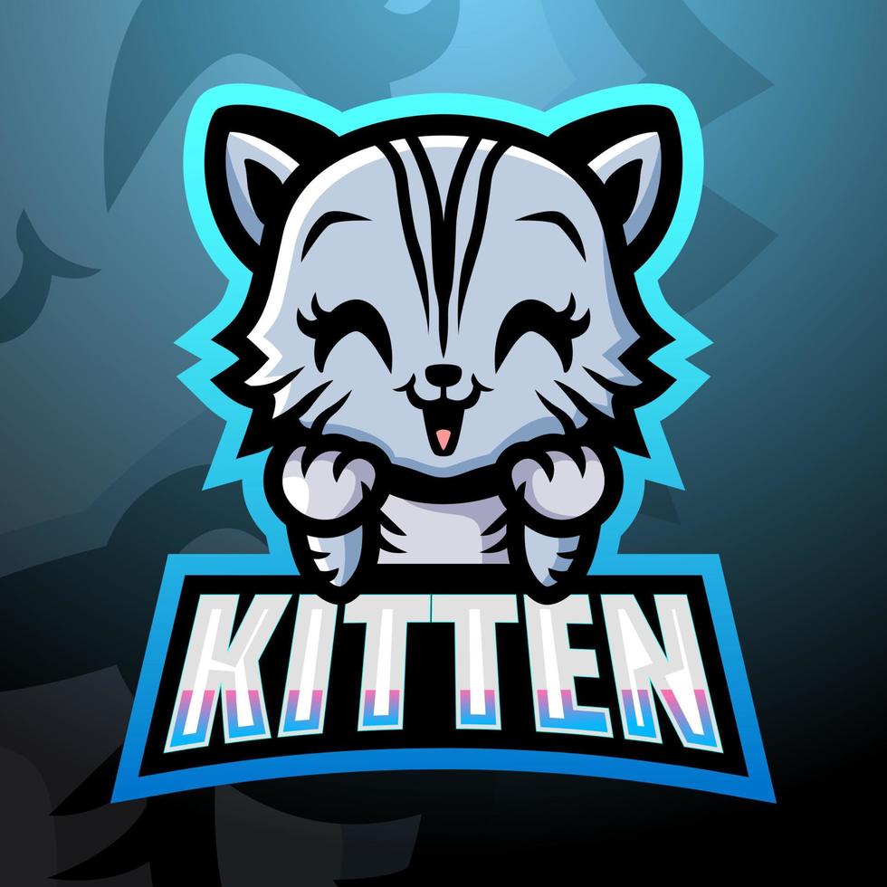 création de logo esport mascotte chaton vecteur