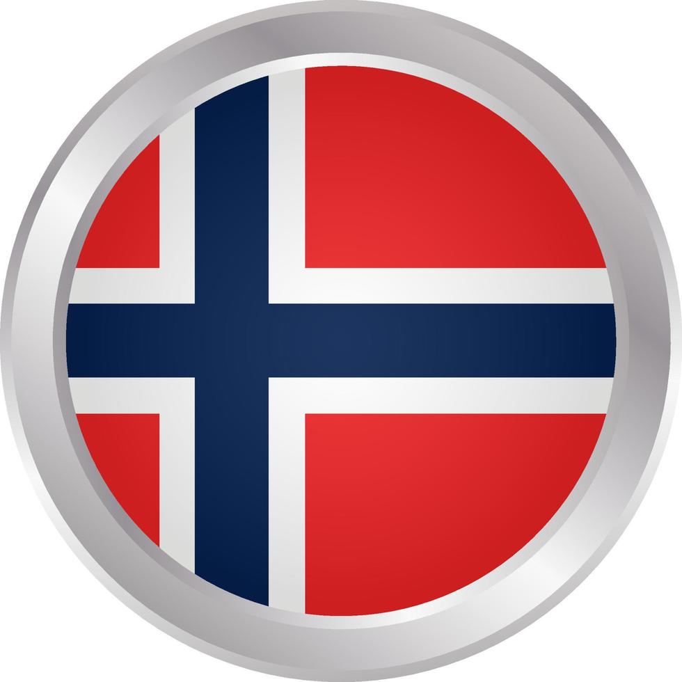 norvège drapeau national cercle bouton drapeau vecteur