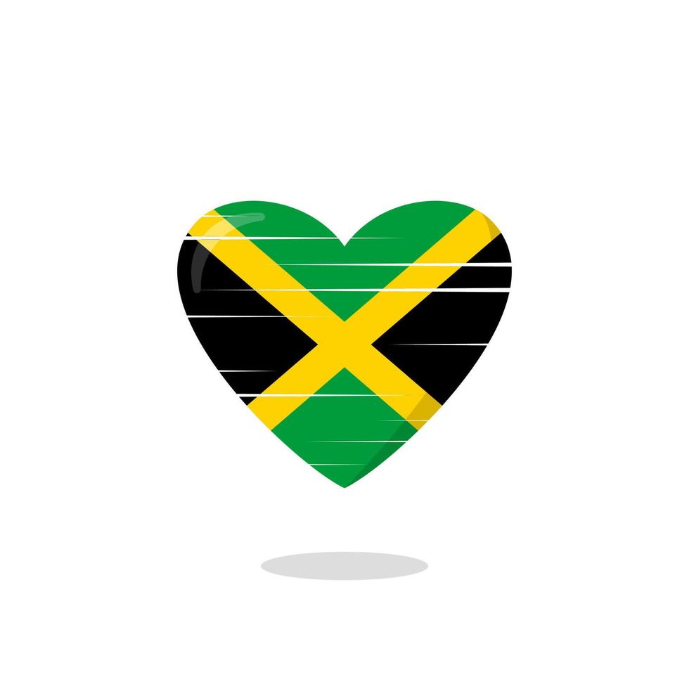 illustration de l'amour en forme de drapeau de la jamaïque vecteur