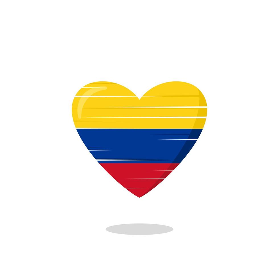 illustration de l'amour en forme de drapeau de la colombie vecteur