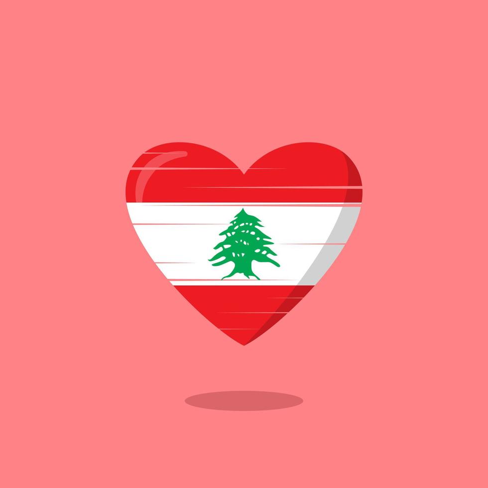 illustration de l'amour en forme de drapeau du liban vecteur