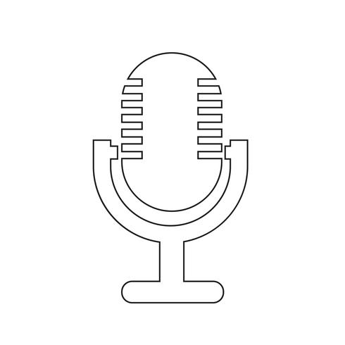 Signe de l&#39;icône du microphone vecteur