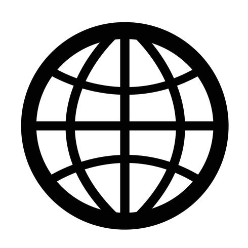 Icône de signe du globe vecteur