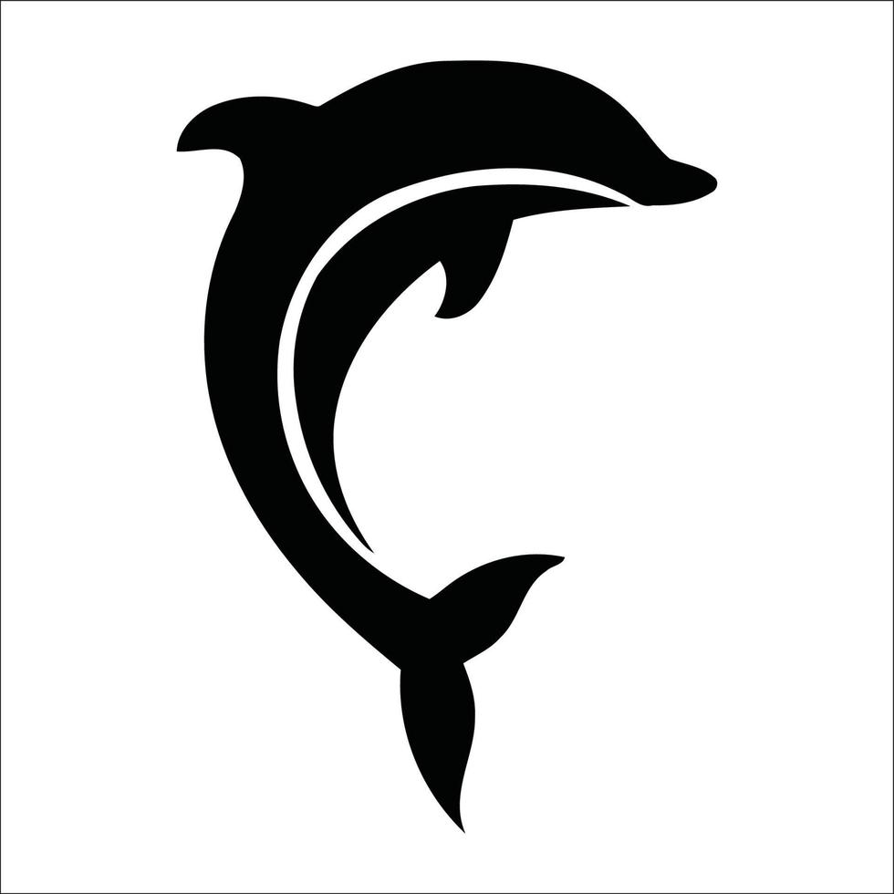 icônes graphiques de dauphins vecteur
