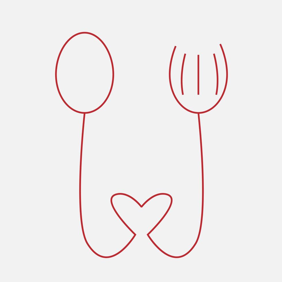 illustration vectorielle conception du logo de l'amour de la nourriture vecteur