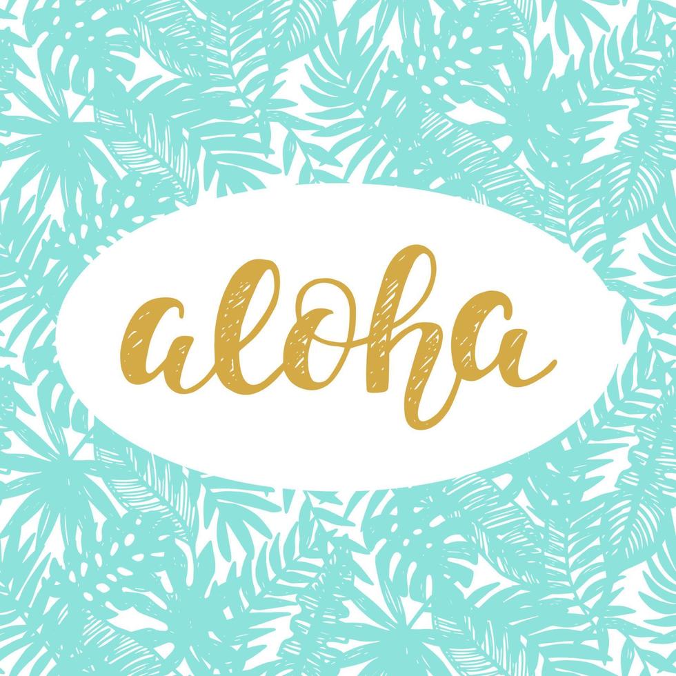 lettrage d'été aloha vecteur