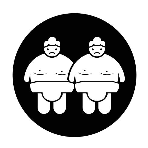 Icône de peuple sumo wrestling vecteur